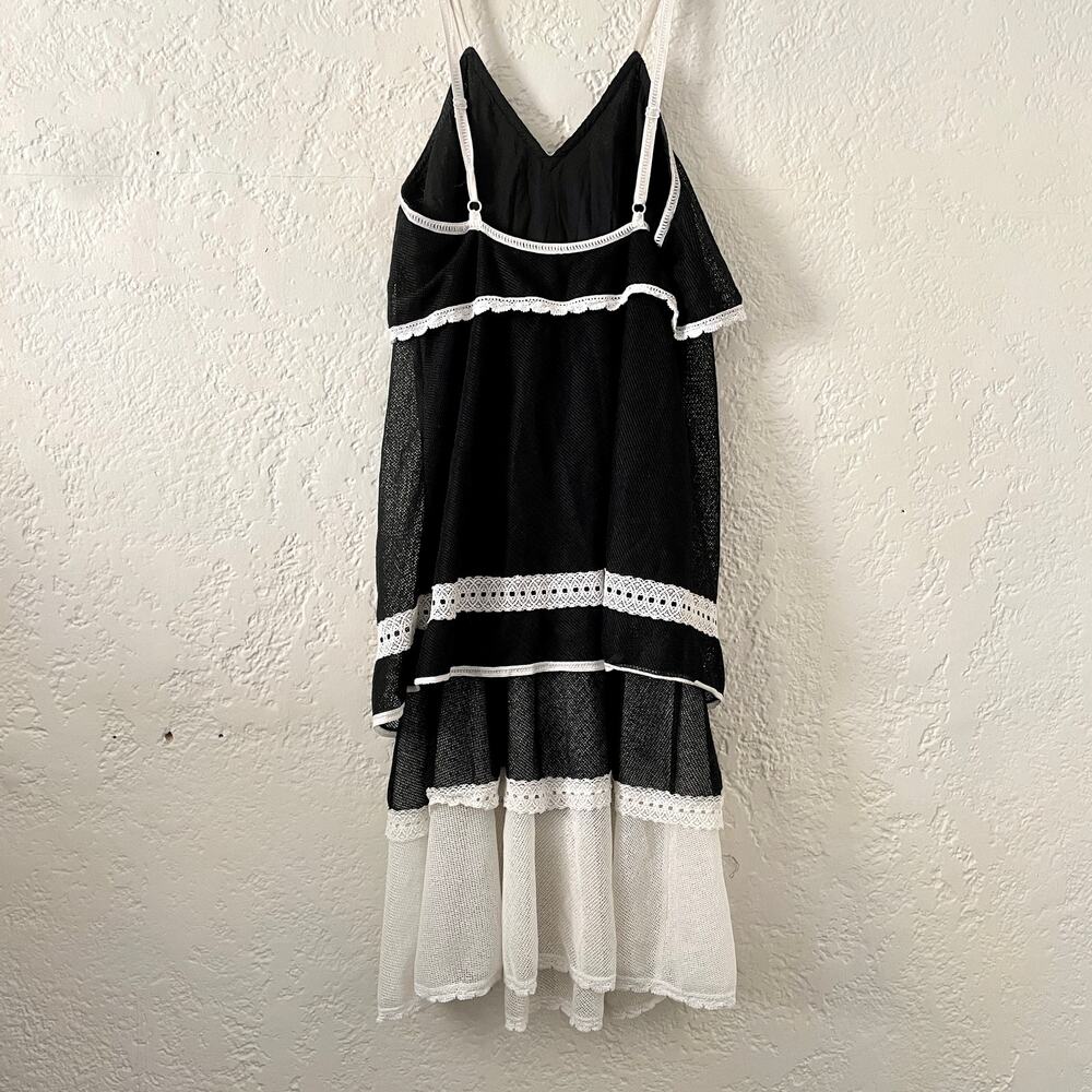Jonathan Simkhai Sleeveless Black White Tiered Midi Dress sz XS - Picture 6 of 8